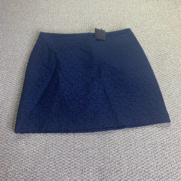 Club Monaco‎ Womens Skirt Size 2 Blue Textured Paisley Straight Pencil Lined NWT - Picture 1 of 11